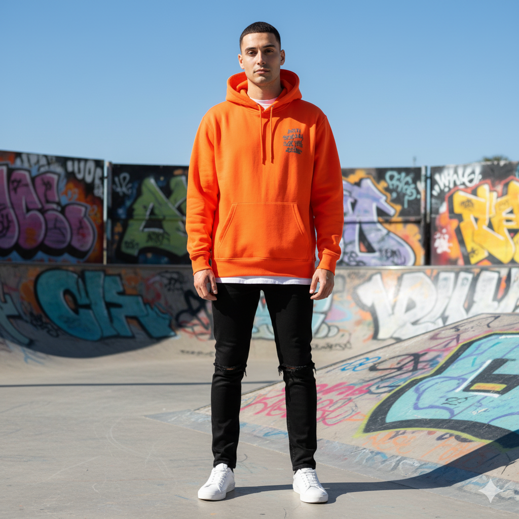 SDANT03 - SUDADERA ANTI SOCIAL NARANJA