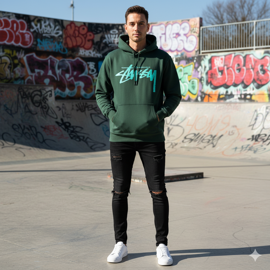 SDSTU03 - SUDADERA STUSSY VERDE