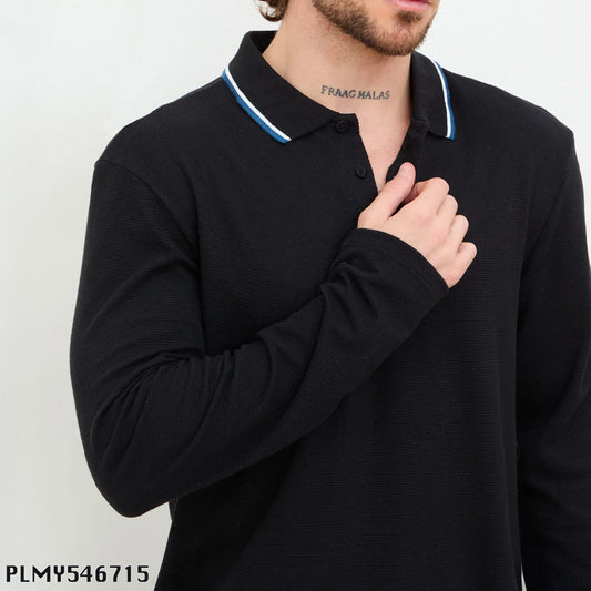 PLAYERA NEGRA MANGA LARGA PLMY54671