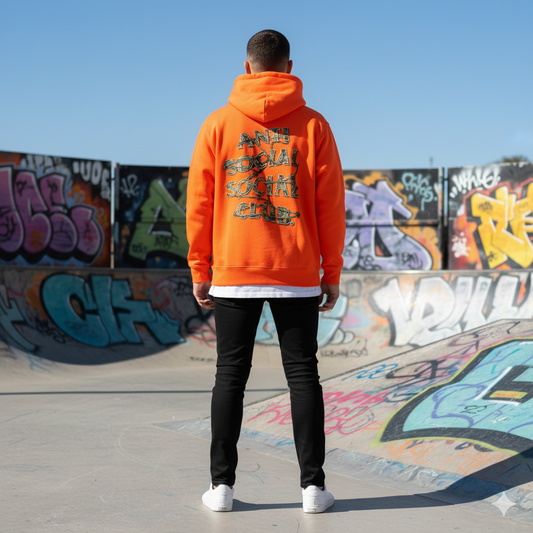 SDANT03 - SUDADERA ANTI SOCIAL NARANJA