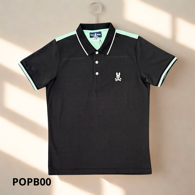 POLO PSYCHO BUNNY COLOR NEGRO POPB00