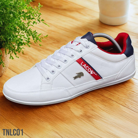 TENIS LACOSTE COLOR BLANCO/ROJO